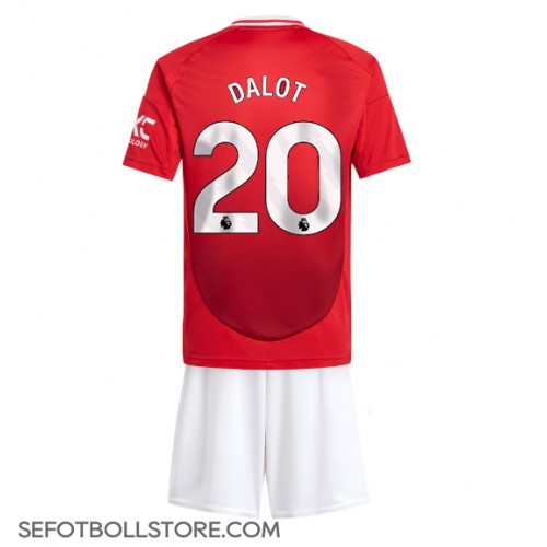 Manchester United Diogo Dalot #20 Replika babykläder Hemmaställ Barn 2024-25 Kortärmad (+ korta byxor)